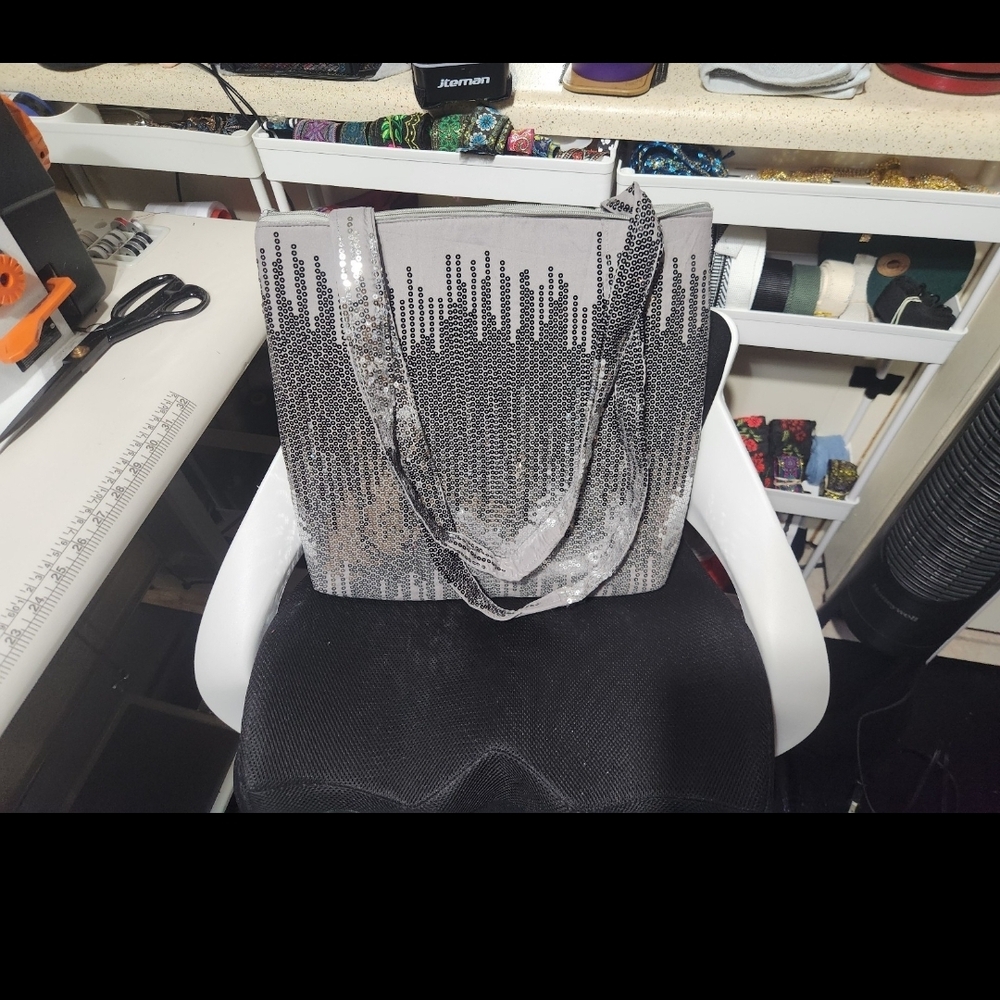 Elegant Gray and Silver Tote Bag